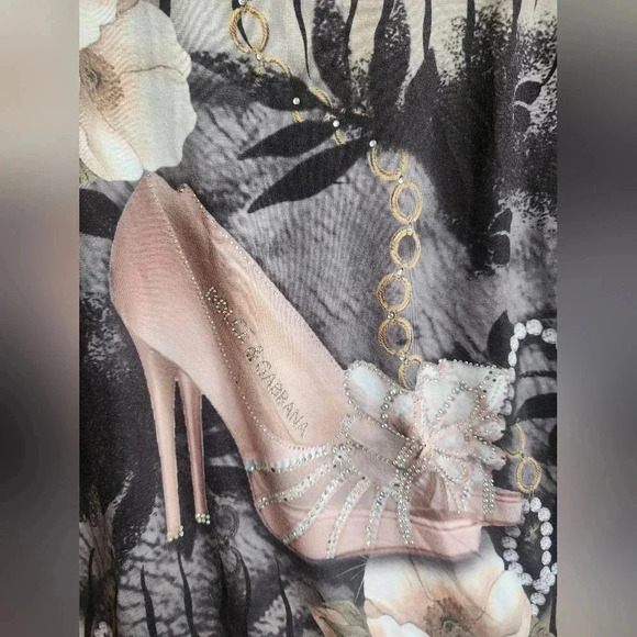 Dolce & Gabanna Vintage Y2K High Heel Bling Shirt Size LG Women's - Picture 4 of 8